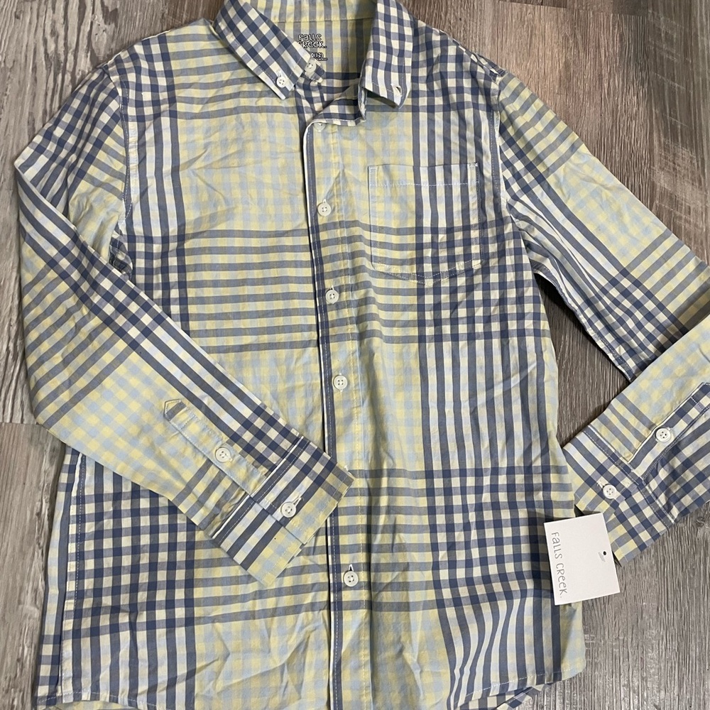 Boys Blue and Yellow Checkered Shirt